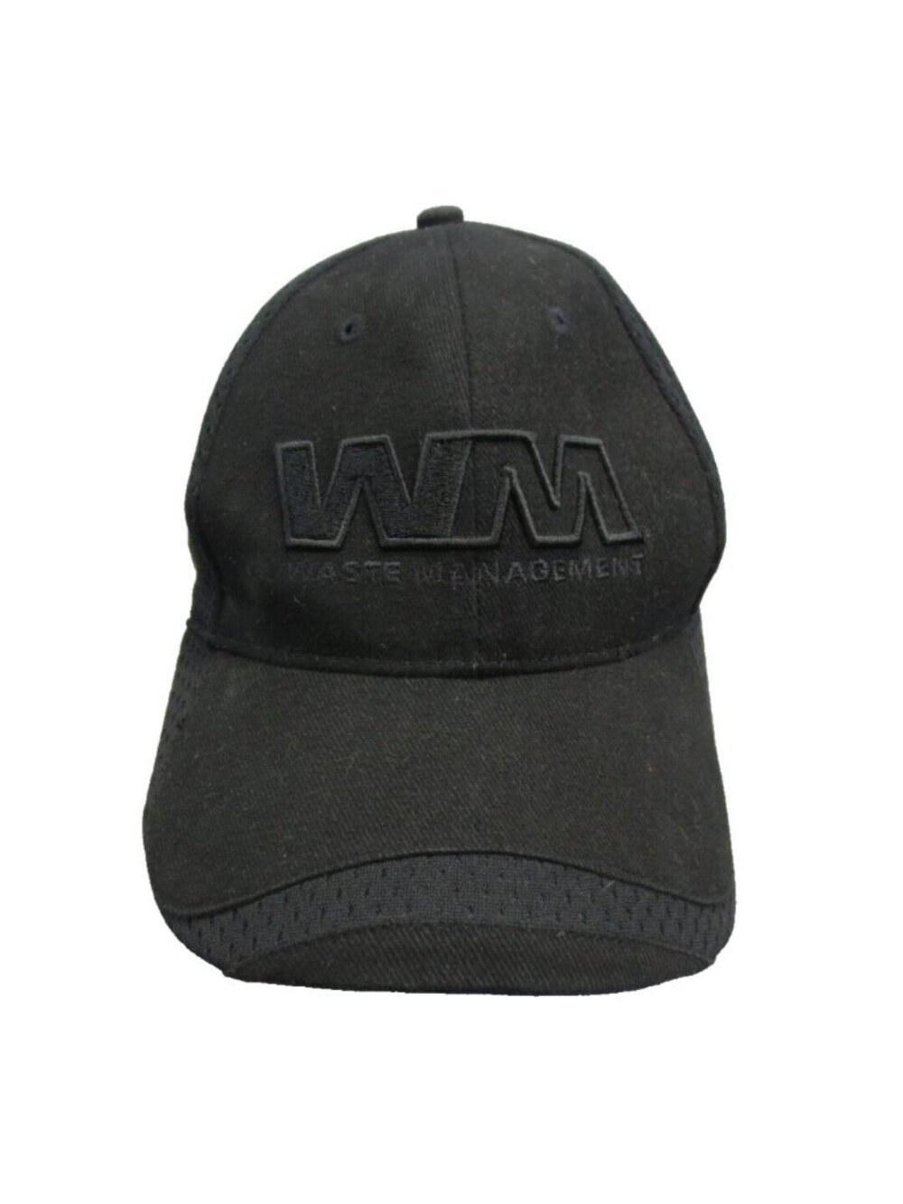 Waste Management WM OS Trucker Hat Cap Black Logo Outdoors Casual Adj Mens